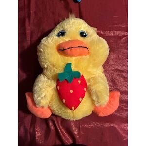 Goffa Plush Toy Chick Stuffed Animal Yellow Strawberry Large Kids Cute Soft